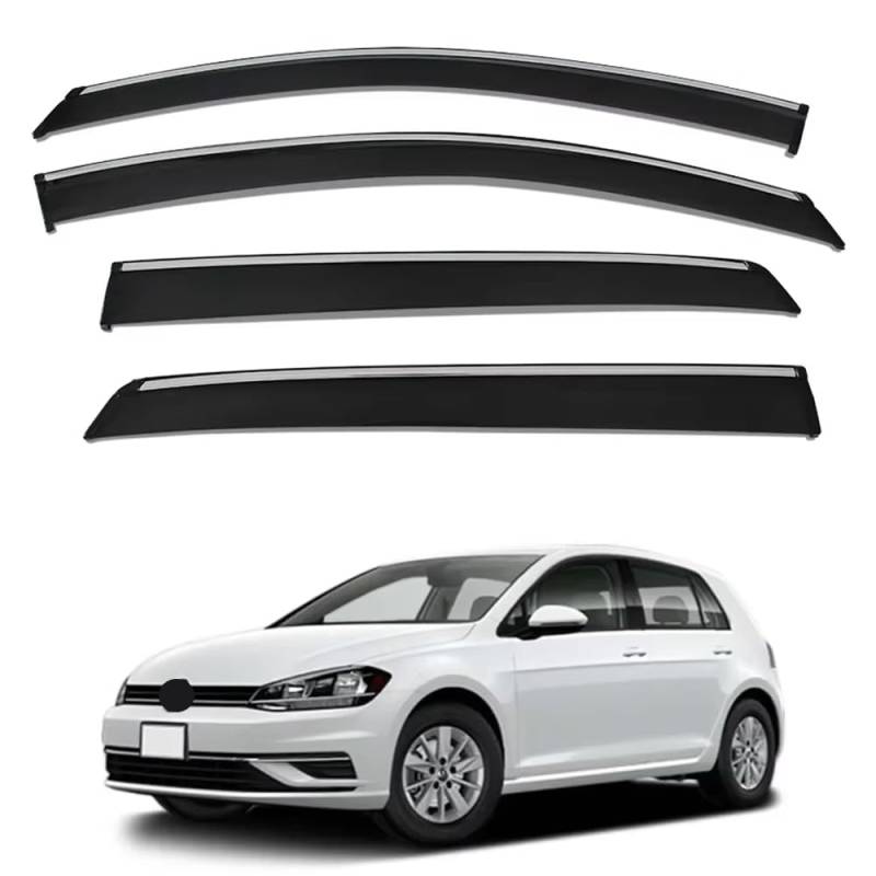ZXCVDF Windabweiser Autofenster für VW Golf 7 MK7 2014-2018 2019,Car Comfort Windabweiser Regenabweiser Aerodynamisch Regenschutz Integrierte Deflektoren Luftabweiser von ZXCVDF
