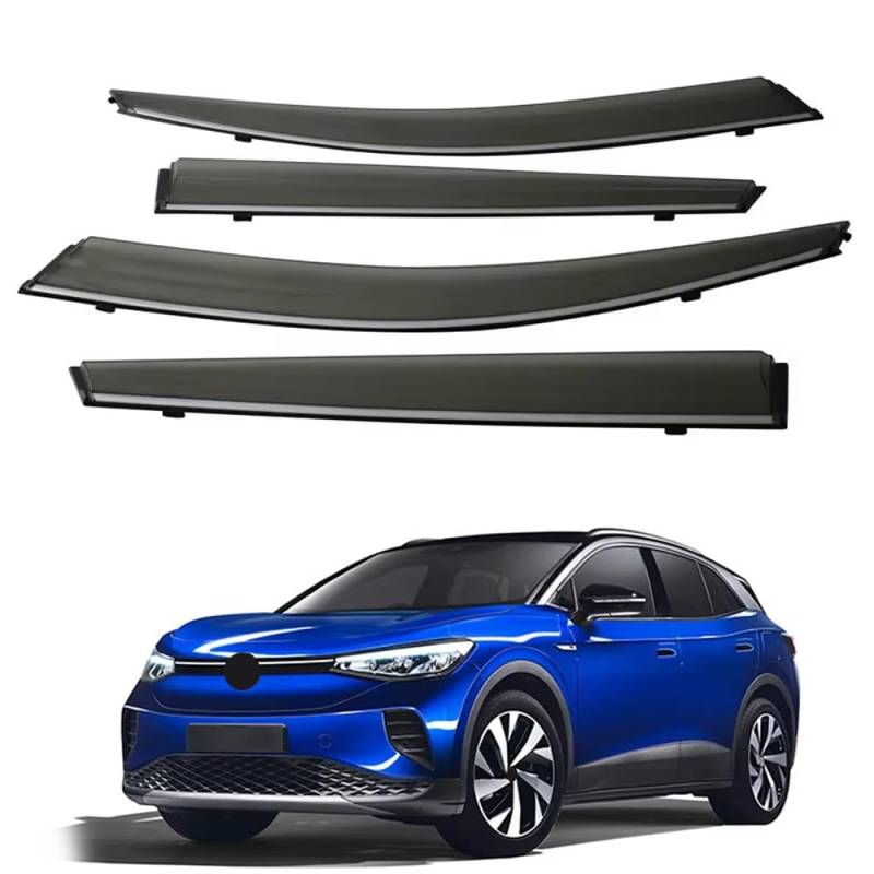 ZXCVDF Windabweiser Autofenster für VW ID.4X/id.4 crozz 2021-2024,Car Comfort Windabweiser Regenabweiser Aerodynamisch Regenschutz Integrierte Deflektoren Luftabweiser von ZXCVDF