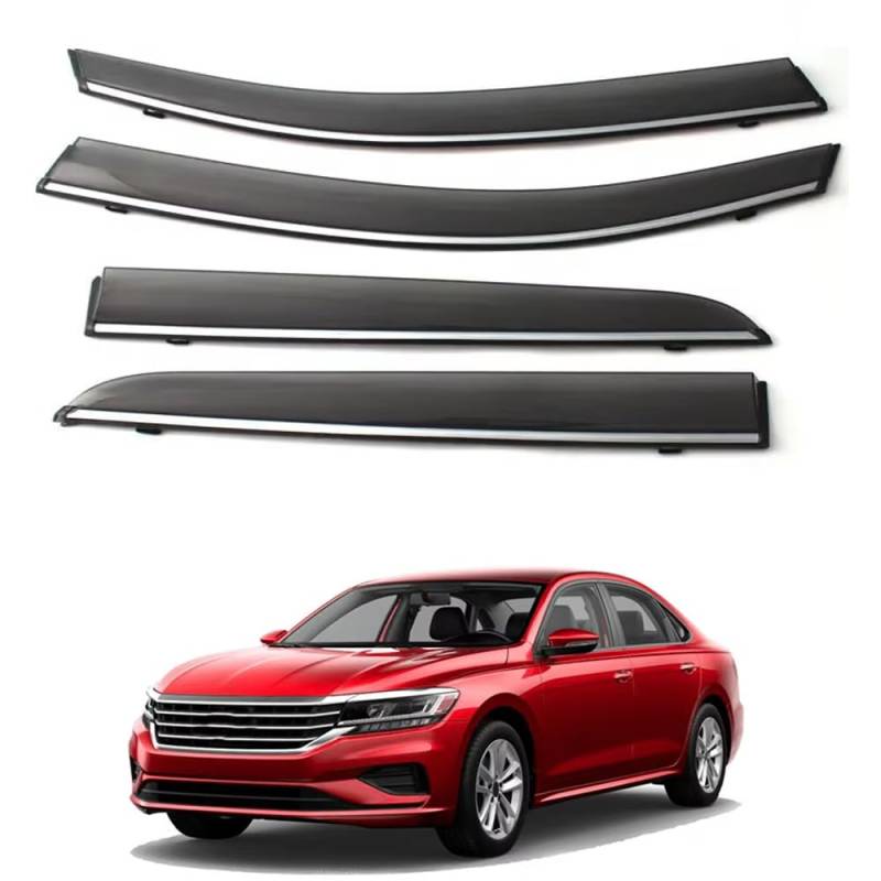 ZXCVDF Windabweiser Autofenster für VW Passat MK2 2019-2024,Car Comfort Windabweiser Regenabweiser Aerodynamisch Regenschutz Integrierte Deflektoren Luftabweiser von ZXCVDF