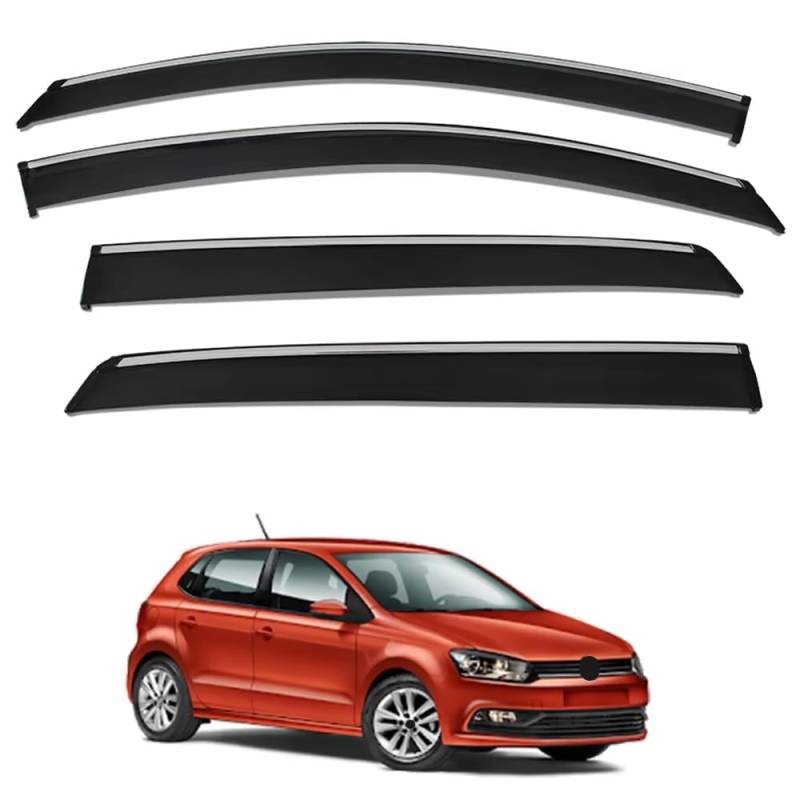 ZXCVDF Windabweiser Autofenster für VW Polo Hatchback 2011-2017 2018,Car Comfort Windabweiser Regenabweiser Aerodynamisch Regenschutz Integrierte Deflektoren Luftabweiser von ZXCVDF