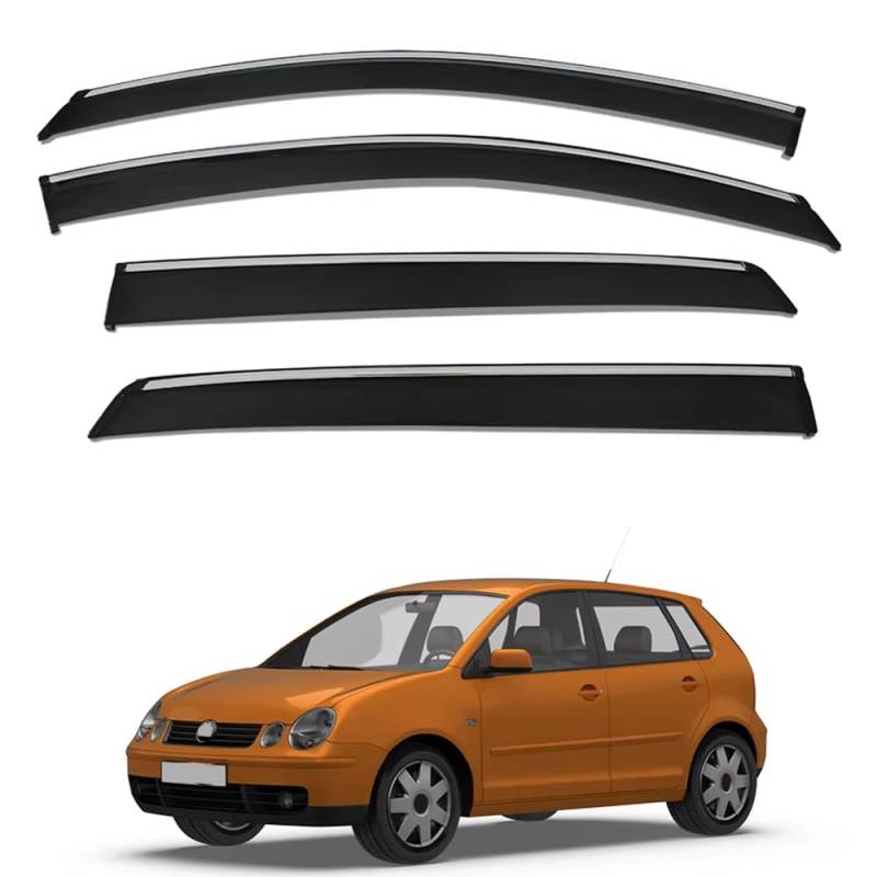 ZXCVDF Windabweiser Autofenster für VW Polo Hatchback mk4 2003-2010,Car Comfort Windabweiser Regenabweiser Aerodynamisch Regenschutz Integrierte Deflektoren Luftabweiser von ZXCVDF