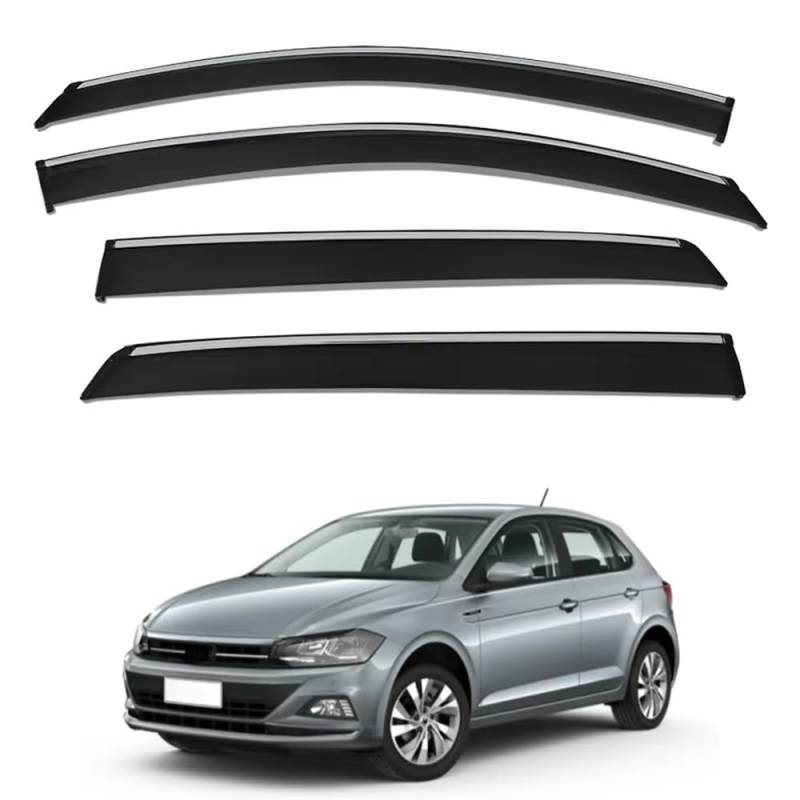 ZXCVDF Windabweiser Autofenster für VW Polo MK6 AW Hatchback 2019-2024,Car Comfort Windabweiser Regenabweiser Aerodynamisch Regenschutz Integrierte Deflektoren Luftabweiser von ZXCVDF