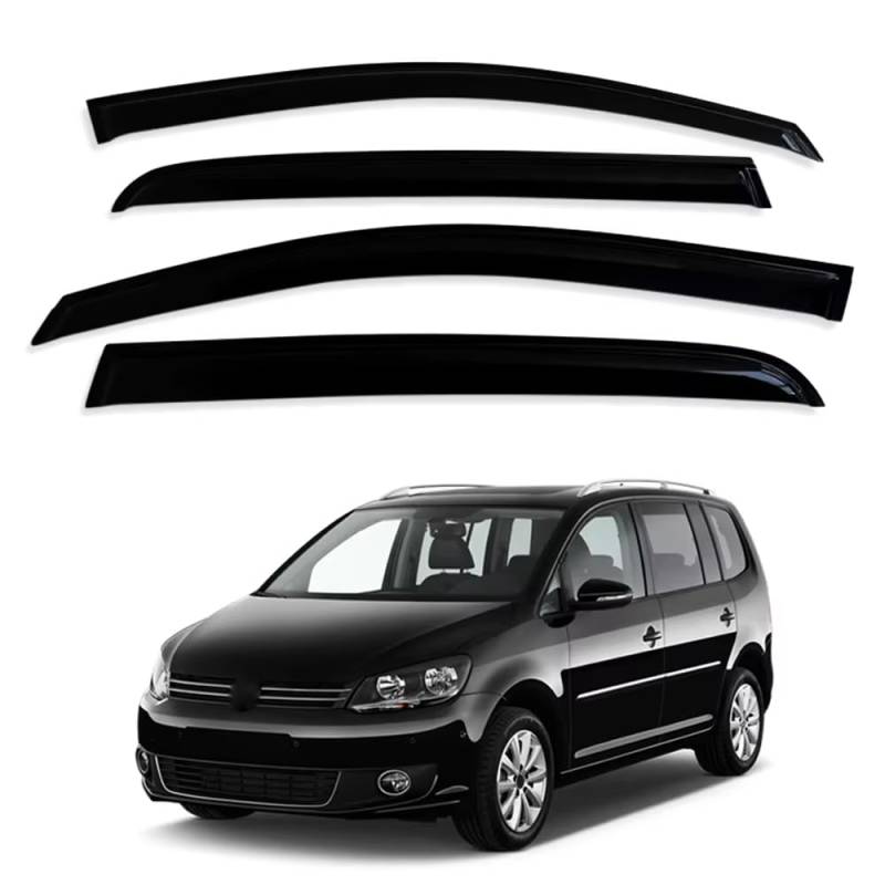 ZXCVDF Windabweiser Autofenster für VW Touran 5-Seat 2006-2013 2014 2015,Car Comfort Windabweiser Regenabweiser Aerodynamisch Regenschutz Integrierte Deflektoren Luftabweiser von ZXCVDF
