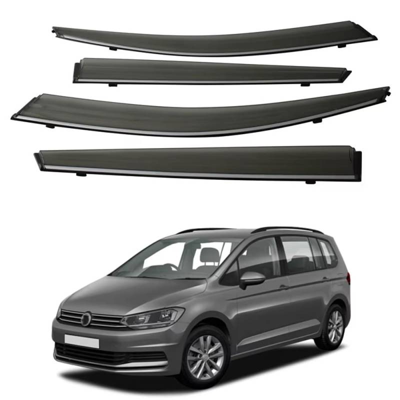 ZXCVDF Windabweiser Autofenster für VW Touran L mk2 2016 2017-2022 2023,Car Comfort Windabweiser Regenabweiser Aerodynamisch Regenschutz Integrierte Deflektoren Luftabweiser von ZXCVDF