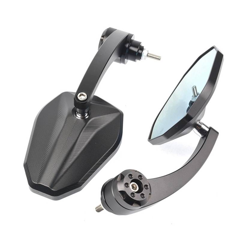 Rückspiegel für Motorräder 17-22mm Lenker End Spiegel Motorrad Aluminium Legierung Einstellbare Spiegel Für H&ornet Für CB650F Spiegel(Black 1) von ZXCYGG
