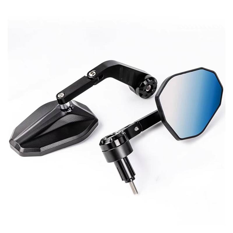 Rückspiegel für Motorräder 17-22mm Lenker End Spiegel Motorrad Aluminium Legierung Einstellbare Spiegel Für H&ornet Für CB650F Spiegel(Black-foldable) von ZXCYGG