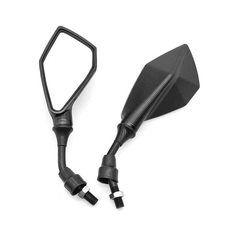Rückspiegel für Motorräder 2 Stücke 10mm Motorrad Rückspiegel Weitwinkel Einstellbar Fahrrad Lenker Seite Flexible Rückspiegel Spiegel(Black) von ZXCYGG