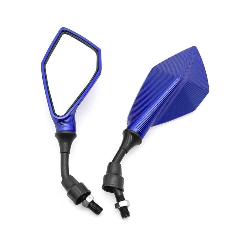 Rückspiegel für Motorräder 2 Stücke 10mm Motorrad Rückspiegel Weitwinkel Einstellbar Fahrrad Lenker Seite Flexible Rückspiegel Spiegel(Blue) von ZXCYGG