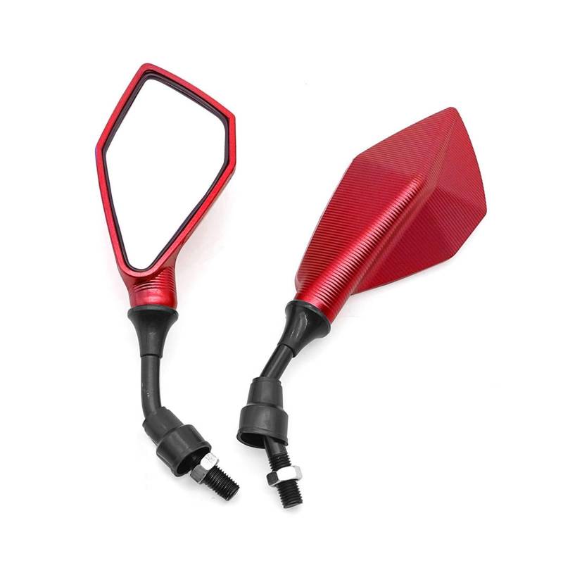 Rückspiegel für Motorräder 2 Stücke 10mm Motorrad Rückspiegel Weitwinkel Einstellbar Fahrrad Lenker Seite Flexible Rückspiegel Spiegel(Red) von ZXCYGG