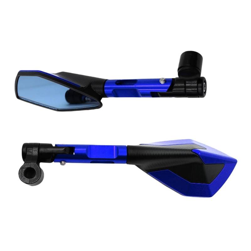 Rückspiegel für Motorräder CNC Aluminium Legierung Rückspiegel Motorrad Elektrische Fahrzeug Reflektor Zubehör Spiegel(Blue) von ZXCYGG