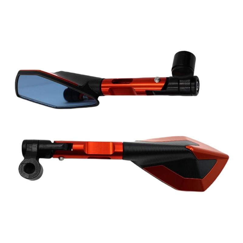 Rückspiegel für Motorräder CNC Aluminium Legierung Rückspiegel Motorrad Elektrische Fahrzeug Reflektor Zubehör Spiegel(Orange) von ZXCYGG
