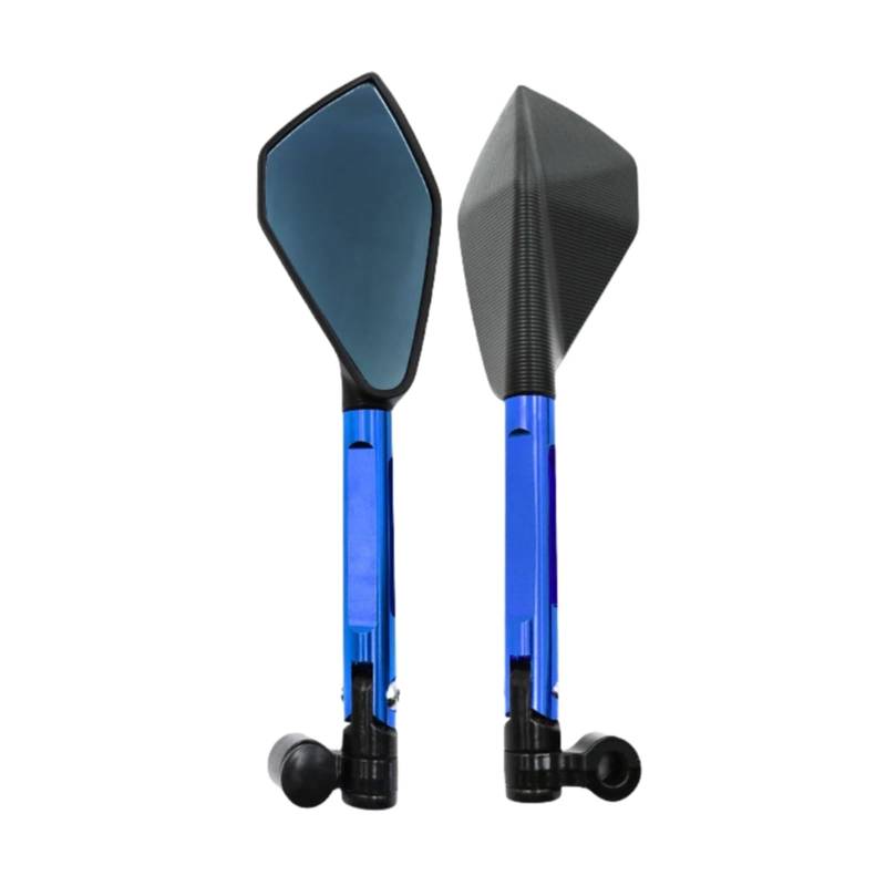 Rückspiegel für Motorräder CNC Motorrad Lenker Rückspiegel Hd Blau Glas Anti-Glare 8mm 10mm Zubehör Spiegel(Blue) von ZXCYGG