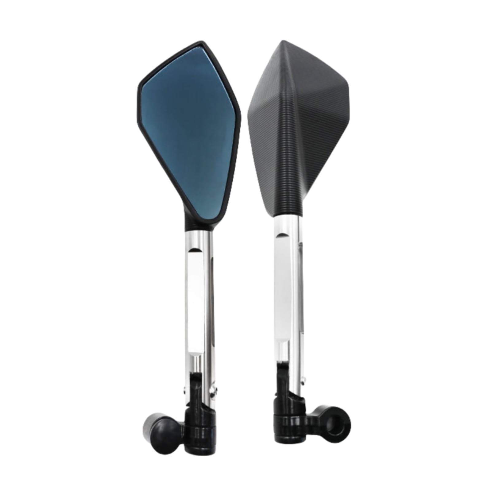 Rückspiegel für Motorräder CNC Motorrad Lenker Rückspiegel Hd Blau Glas Anti-Glare 8mm 10mm Zubehör Spiegel(Silver) von ZXCYGG