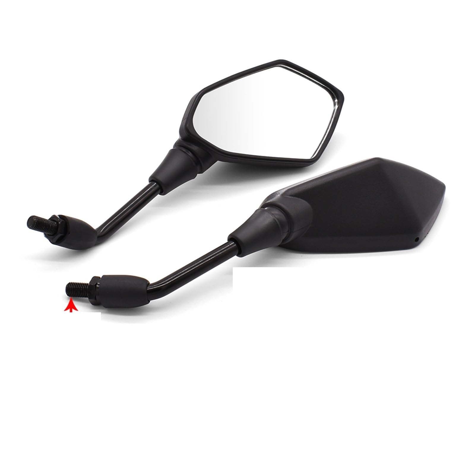 Rückspiegel für Motorräder Motorrad Rückspiegel 8/10mm Bolzen Roller Seite Spiegel Zubehör Für PCX 125 150 Spiegel(Black) von ZXCYGG
