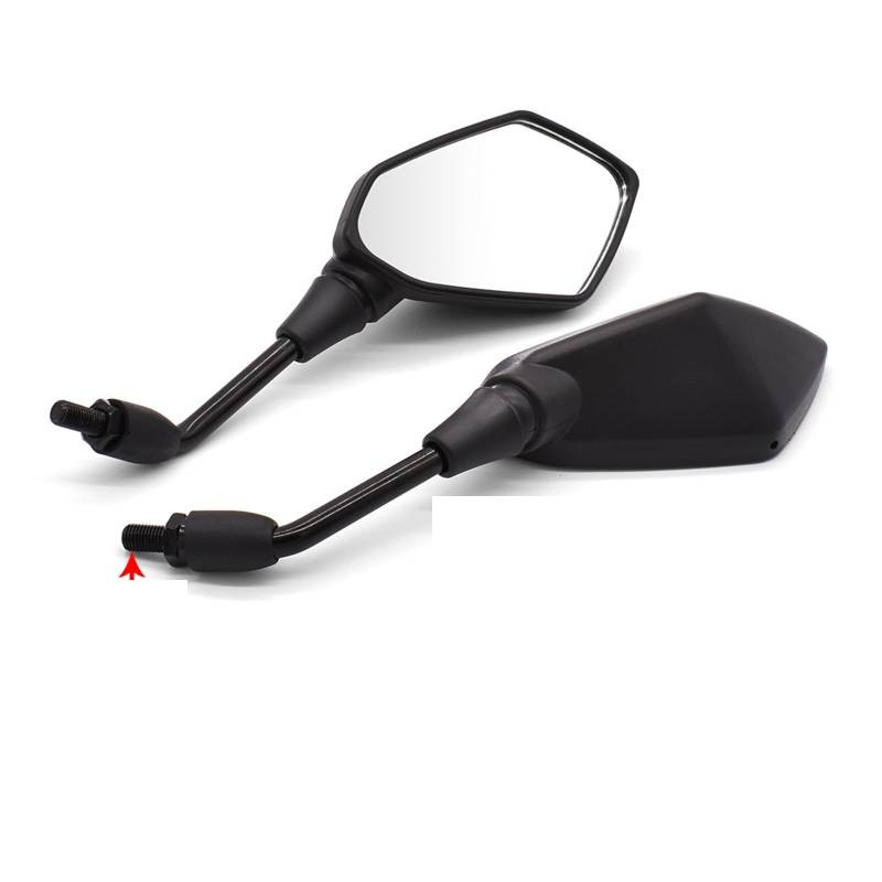 Rückspiegel für Motorräder Motorrad Rückspiegel 8/10mm Bolzen Roller Seite Spiegel Zubehör Für PCX 125 150 Spiegel(Black) von ZXCYGG