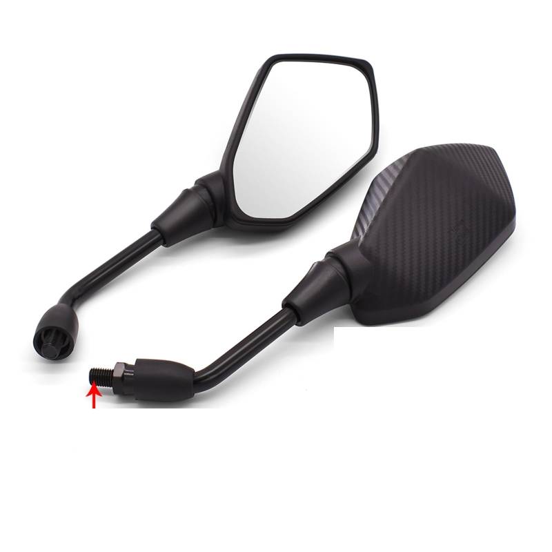 Rückspiegel für Motorräder Motorrad Rückspiegel 8/10mm Bolzen Roller Seite Spiegel Zubehör Für PCX 125 150 Spiegel(Carbon Fiber look) von ZXCYGG