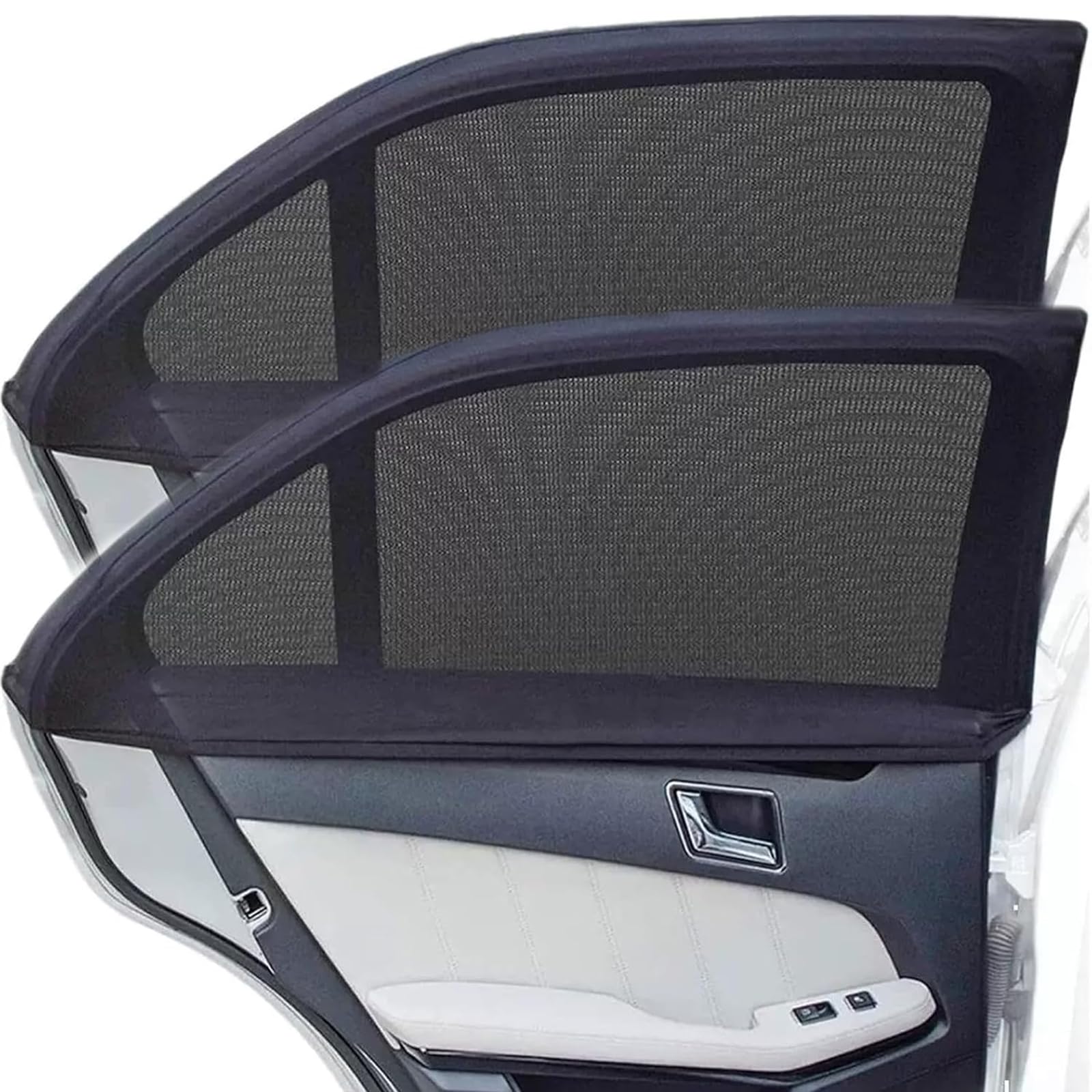 Sonnenschutz Auto Baby, 2 Stück Universal Elastisch Auto Sonnenschutz Baby, Sonnen Schutz Seitenscheibe Mit Uv Schutz, Schützt Mitfahrer Haustiere Im Rücksitz (Schwarz) von ZXJLWR