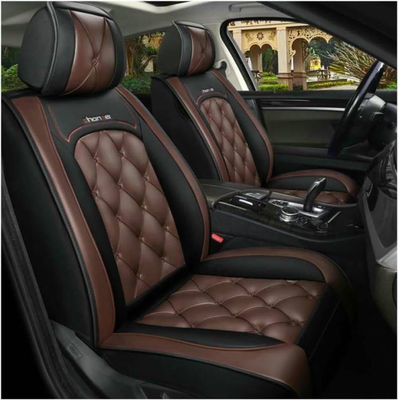ZXKYLFFF Autositzbezüge passend für MBZ GLC 200 SUV Pack Nuit SUV Concept GLC 220d GLC 250d GLC 350e F-Cell wasserdichtes Leder 5-Sitzer-Sitzkissen schützt den Sitzbezug, Kaffeebraun von ZXKYLFFF
