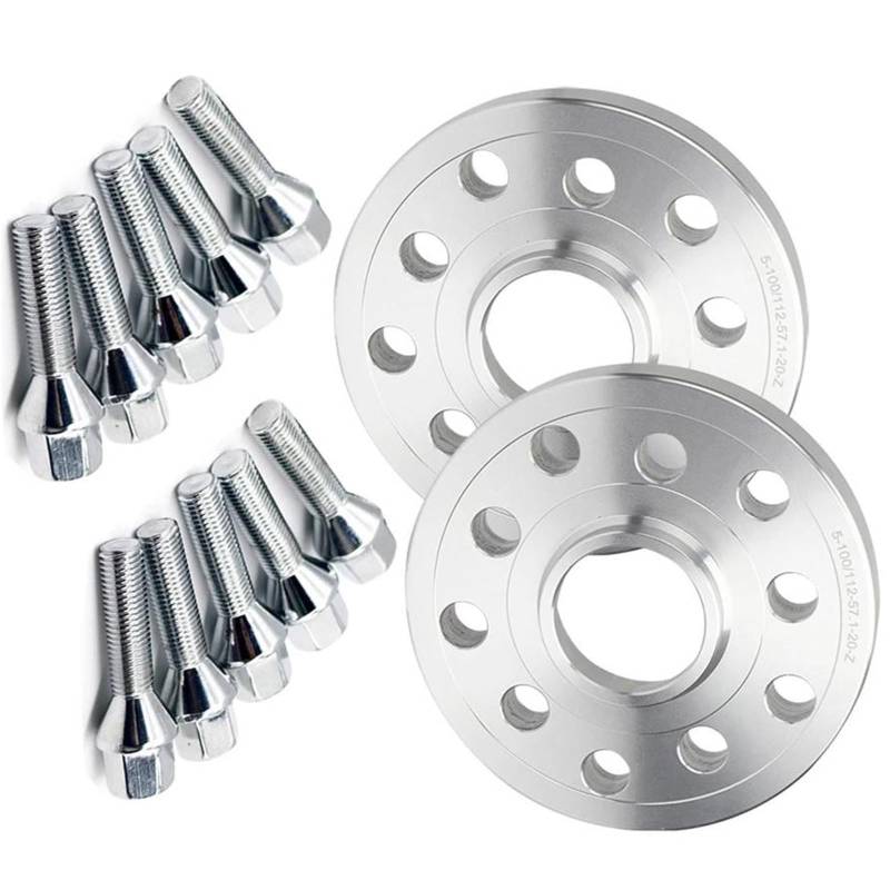 Fahrzeugraddistanzscheiben Kompatibel Mit VW Für Golf Für J&etta Für Beetle 1999–2015 15Mm/20Mm Spurverbreiterungen 5X100 5X112 57,1Mm Zentrische Radnaben-Distanzscheiben Unterlegscheibe Radschrauben( von ZXYIWSDF