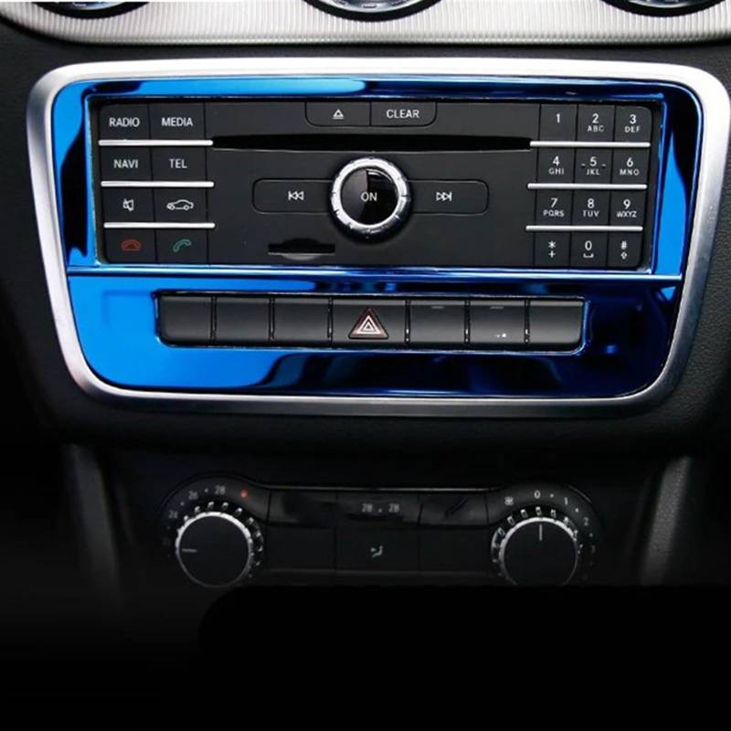 ZXYIWSDF Mittel Konsole CD-Panel Abdeckung Kompatibel Mit Benz Für Cla C117 Für A Class Auto Mittelkonsole CD-Panel Dekorative Abdeckung Auto CD-Panel Dekorative Abdeckung Autozubehör(Blue) von ZXYIWSDF
