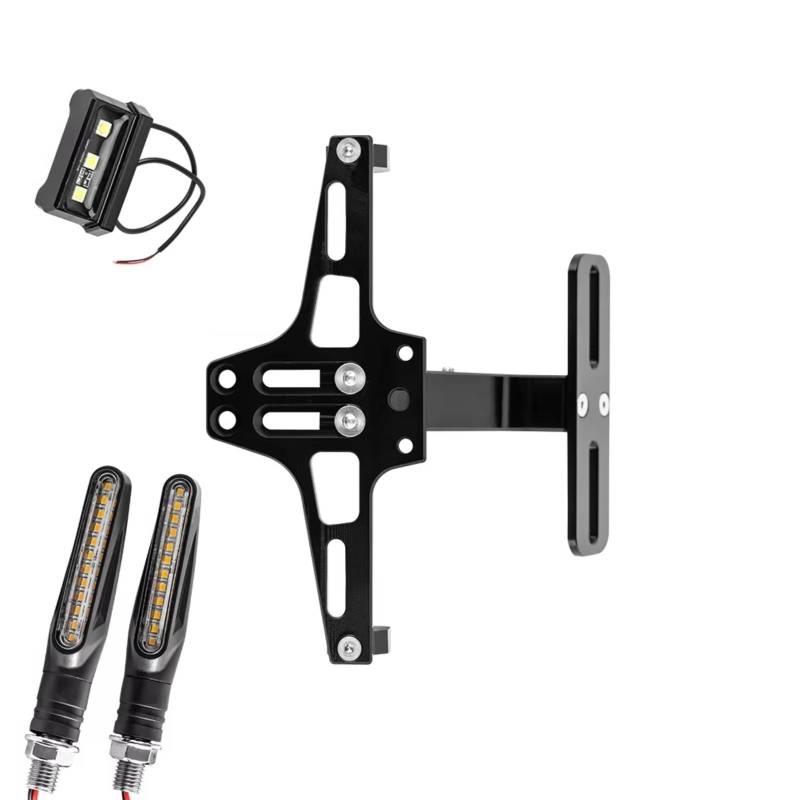 ZXYIWSDF Motorrad Nummernschildhalter Kompatibel Mit Für Ninja1000 Für KX 65/80/85/100/500 Motorrad-Kennzeichenhalter Für Das Heck des Motorrads.(A Set and 2pcs Lamp) von ZXYIWSDF