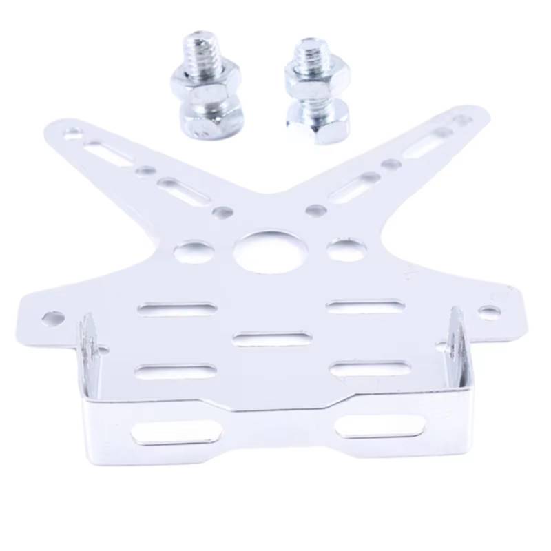 ZXYIWSDF Motorrad Nummernschildhalter Kompatibel Mit Galvanisiertem Aluminium Für Legierungs-Motorrad-Kennzeichenrahmen Hinten Motorrad Für Roller-Kennzeichenhalter 5 Farben(Silver) von ZXYIWSDF