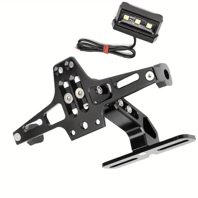 ZXYIWSDF Motorrad Nummernschildhalter Kompatibel Mit Super Für Grom125 Für MSX125 Für CB500X Für CB400 Für CB1000 Motorrad-Eliminator-Kennzeichenhalter(Bracket with Light) von ZXYIWSDF