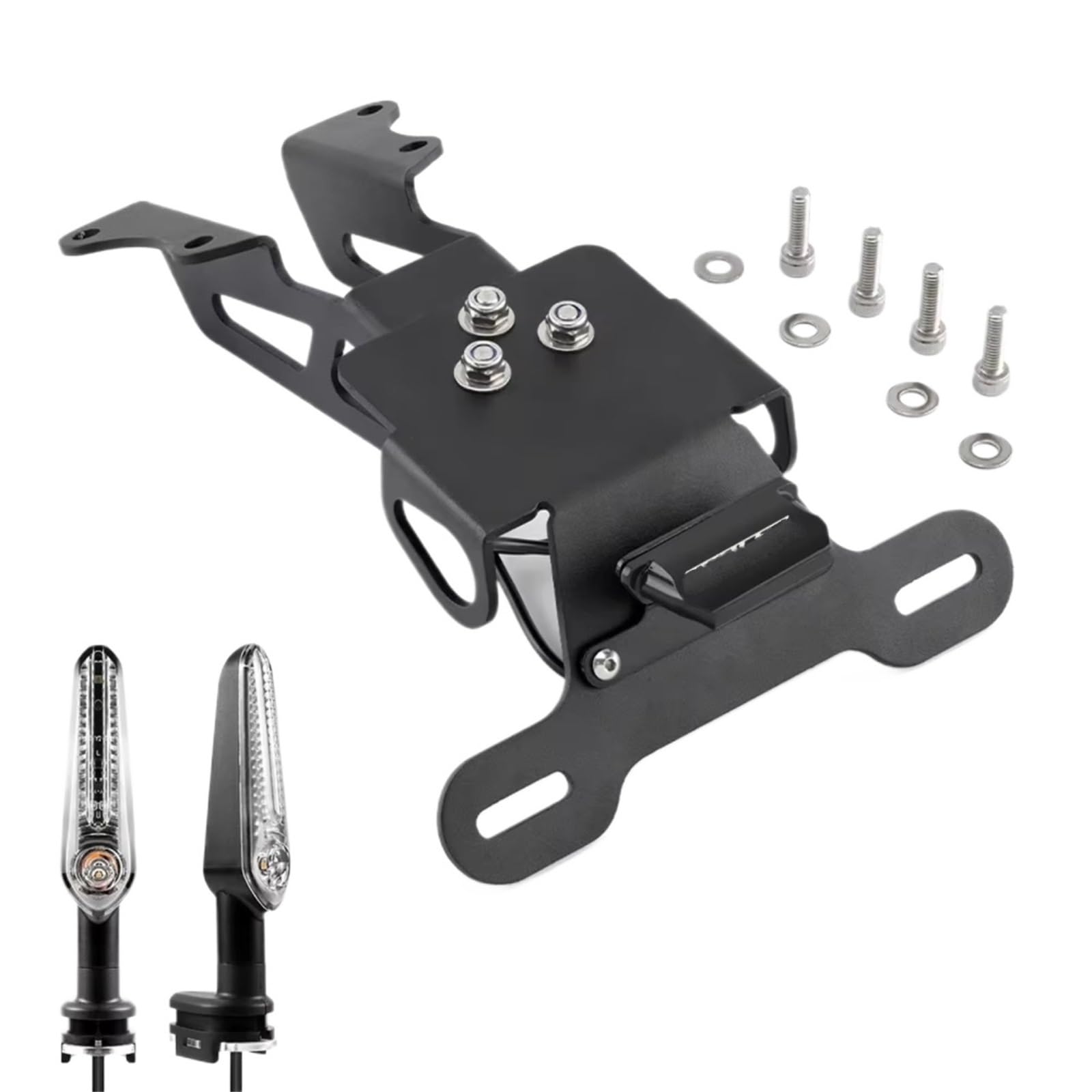 ZXYIWSDF Motorrad Nummernschildhalter Kompatibel Mit Yamaha Für FJ-09 2015 2016 2017 Motorrad Tail Tidy Eliminator Licht Kennzeichenhalter Signal Kennzeichenrahmen(Light and Holder BK) von ZXYIWSDF