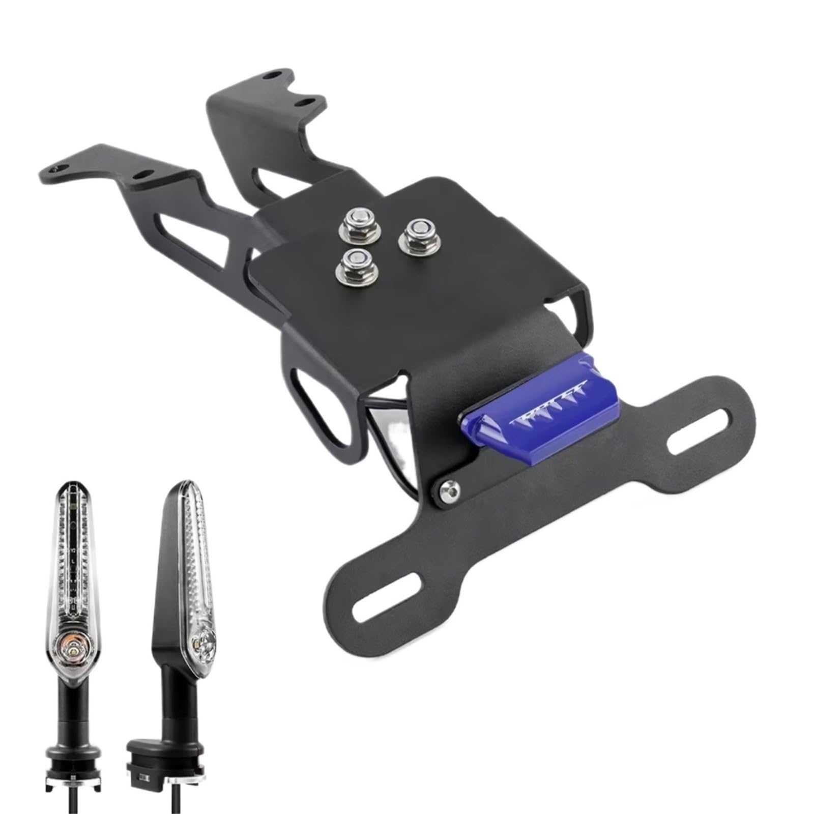 ZXYIWSDF Motorrad Nummernschildhalter Kompatibel Mit Yamaha Für FJ-09 2015 2016 2017 Motorrad Tail Tidy Eliminator Licht Kennzeichenhalter Signal Kennzeichenrahmen(Light and Holder BU) von ZXYIWSDF