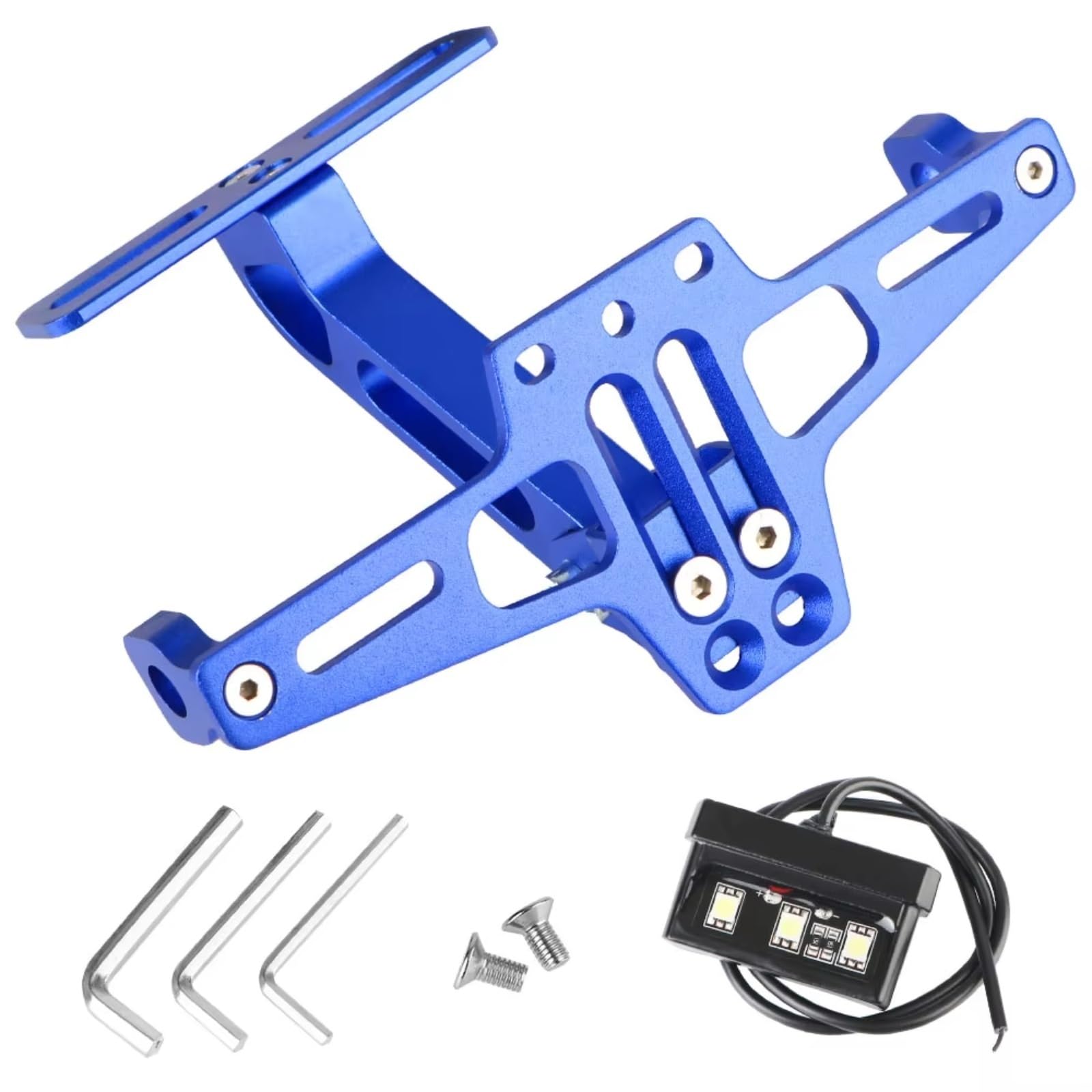 ZXYIWSDF Motorrad Nummernschildhalter Universal CNC Motorrad Kennzeichenhalter Licht Hinten Blinker Lampenhalter Aluminium Eliminator Kits(Blue) von ZXYIWSDF
