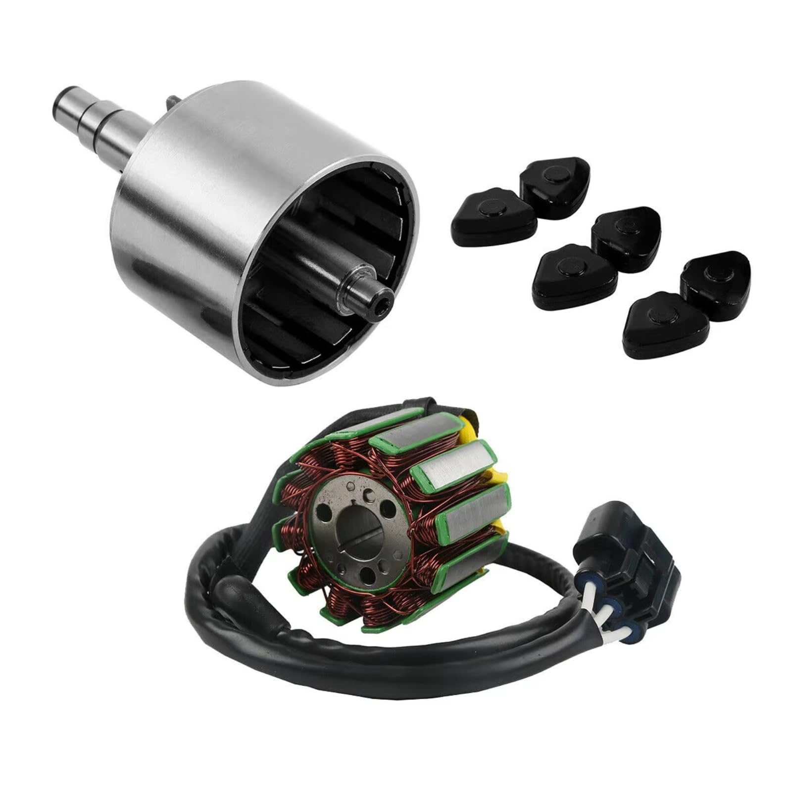 ZXYIWSDF Motorrad Stator Coil Kompatibel Mit Yamaha Für YZF Für R1 2004–2008 Für FZ1 2006–2010 Für FZ8 2011–2013 Magneto Generator Rotor Assy Schwungrad Stator Spule(One Set) von ZXYIWSDF