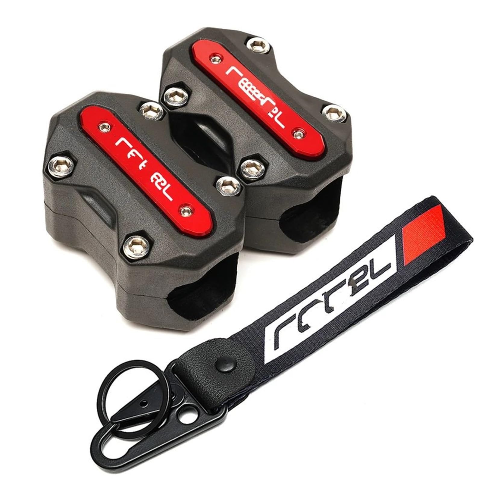 ZXYIWSDF Stoßstangen blöcke Kompatibel Mit Rebel 1100 500 300 250 Für CMX500 Für CMX1100 Motorrad-Stoßstangenblock, Motorschutz, Crash Bar, Schutzblock, Schlüsselanhänger(1Set Short-Red) von ZXYIWSDF