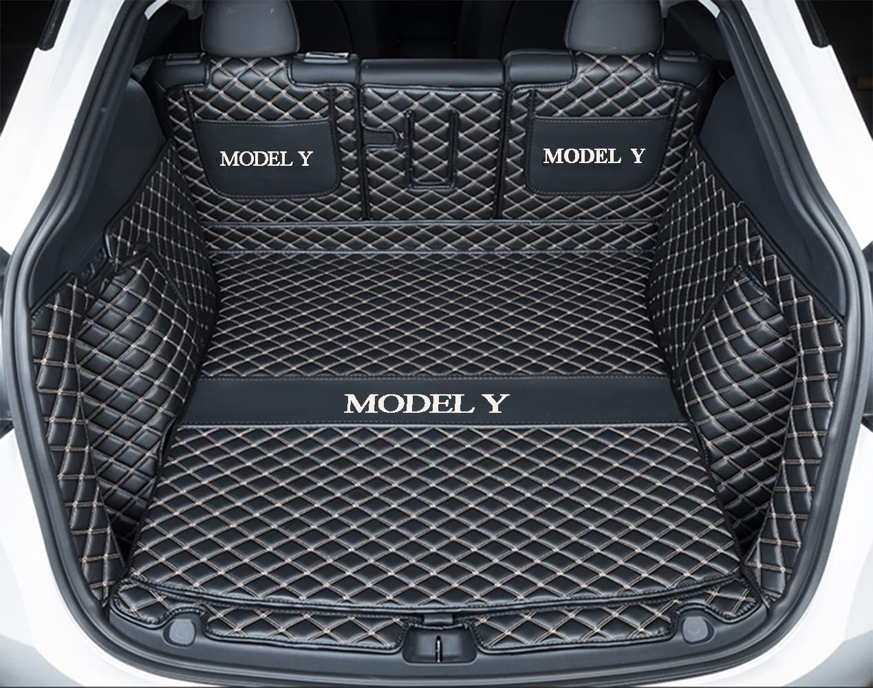 ZYCHUANGYING Modell Y Kofferraumwanne, kompatibel mit Tesla Model Y 5-Sitzer, passgenau, 7-teilig ZYCHUANGYING Modell Y Kofferraumwanne, kompatibel mit Tesla Model Y 5-Sitzer, passgenau, 7-teilig von ZYCHUANGYING