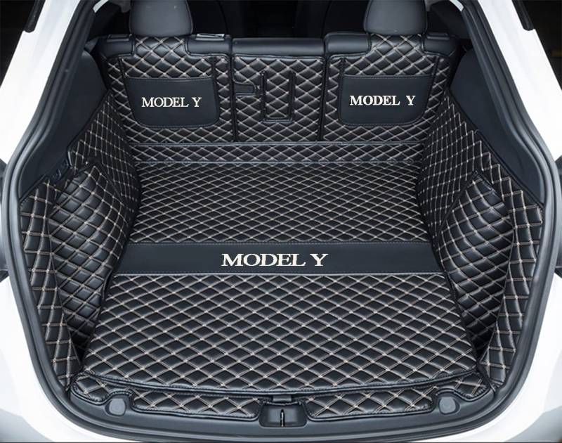 ZYCHUANGYING Modell Y Kofferraumwanne, kompatibel mit Tesla Model Y 5-Sitzer, passgenau, 7-teilig von ZYCHUANGYING
