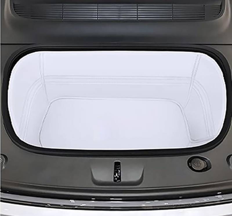 ZYCHUANGYING Tesla Model Y 2025–2026 Juniper Refresh Full Cover Frunk Mat & Rear Lower Trunk Storage & Inner Storage Mat White Premium Leather Waterproof & Custom Fit von ZYCHUANGYING