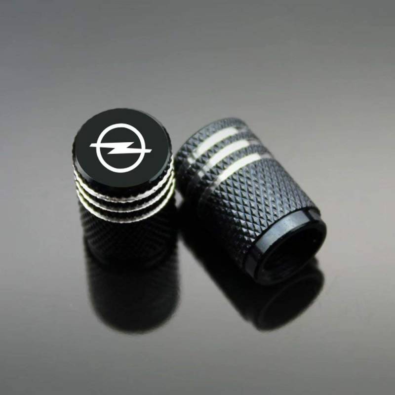 ZYFAOZHOU Opel Autoreifen-Ventilkappe, Carbon-Titan, schwarz, staubdicht, Ventilkappen verhindern Korrosion, luftdicht, schützt Ihren Ventilschaft, 4 Stück/Set, schwarz von ZYFAOZHOU