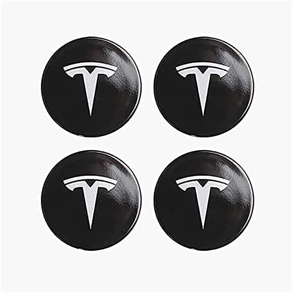 ZYHHDP 4 X Reifen & Felgen Radnabenkappen Emblem-Aufkleber Aufkleber, füR Tesla Model X Model S Model 3 60MM Staubdichtes Styling-ZubehöR von ZYHHDP