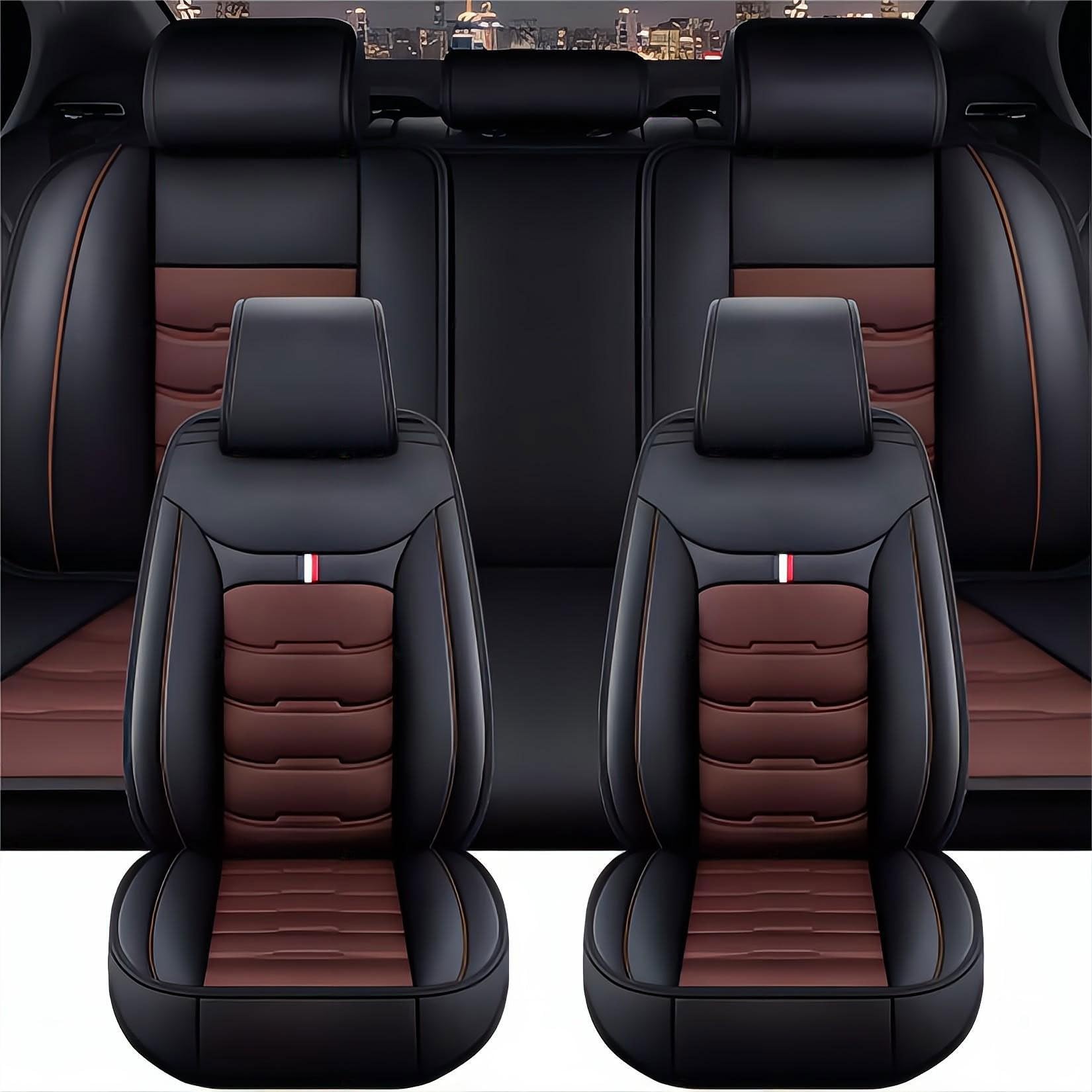 ZYJHGF Auto Sitzbezüge Sets für Tiguan Touareg Touran Atlas GOL 2000-2020 2021 2022 2023 2024 2025, Leder Autositzbezug Vorder und Rückbank Sitzschoner Wasserdicht Zubehör,E-Black-Coffee ZYJHGF Auto Sitzbezüge Sets für Tiguan Touareg Touran Atlas GOL 2000-2020 2021 2022 2023 2024 2025, Leder Autositzbezug Vorder und Rückbank Sitzschoner Wasserdicht Zubehör,E-Black-Coffee von ZYJHGF
