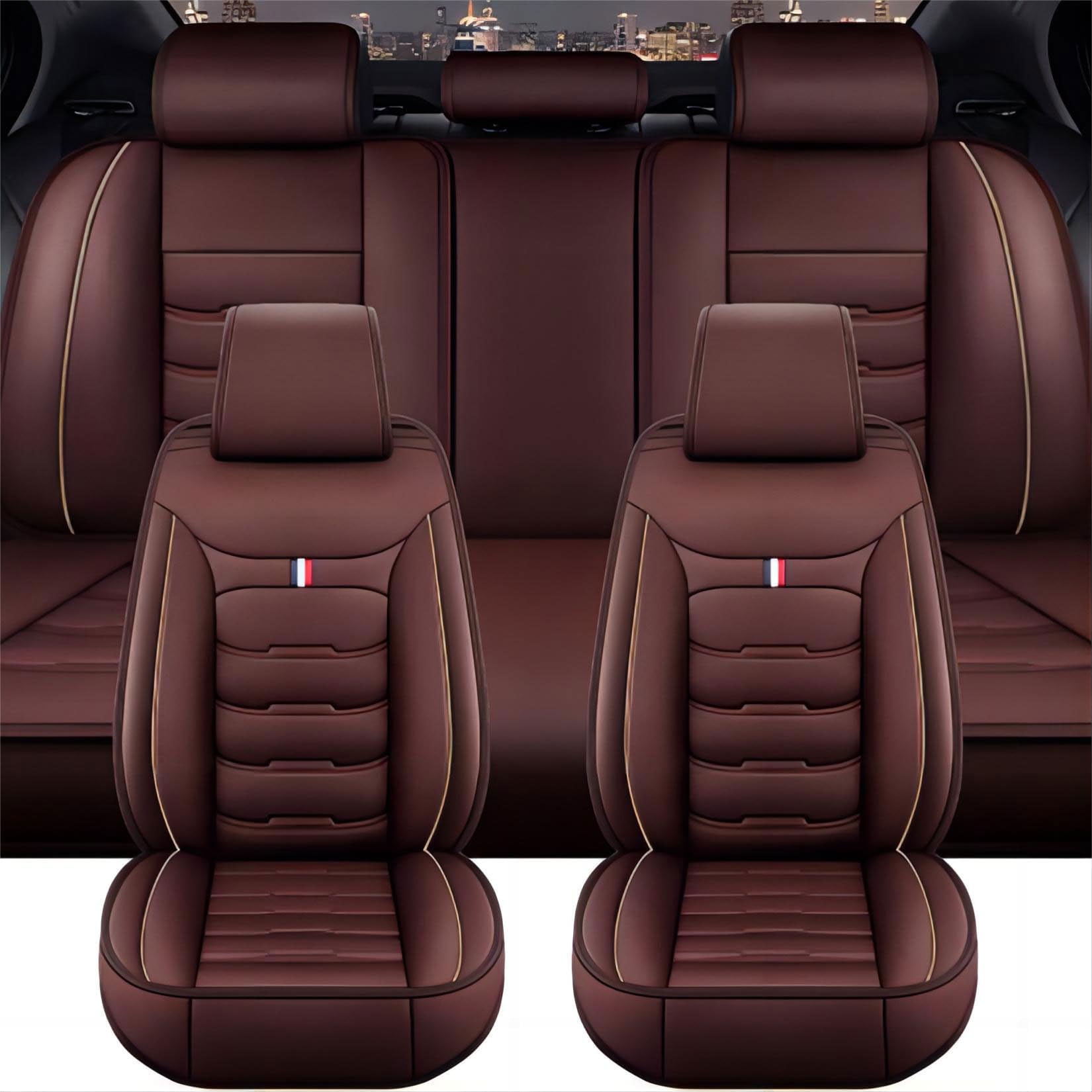 ZYJHGF Auto Sitzbezüge Sets für Volvo XC60 Hybrid 2018 2019 2020 2021 2022 2023 2024 2025, Leder Autositzbezug Vorder und Rückbank Sitzschoner Wasserdicht Zubehör,F-Coffee ZYJHGF Auto Sitzbezüge Sets für Volvo XC60 Hybrid 2018 2019 2020 2021 2022 2023 2024 2025, Leder Autositzbezug Vorder und Rückbank Sitzschoner Wasserdicht Zubehör,F-Coffee von ZYJHGF