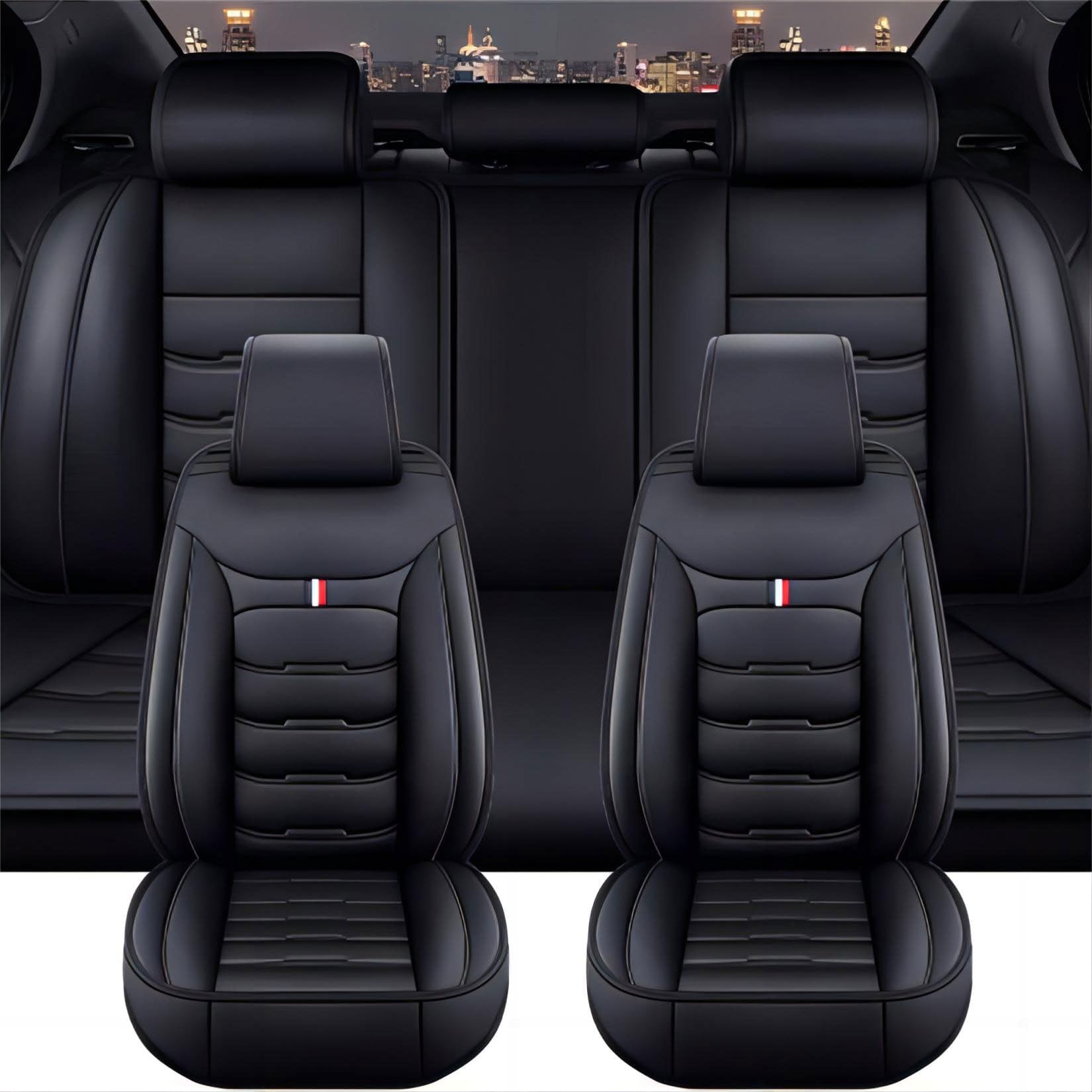 ZYJHGF Auto Sitzbezüge Sets für Volvo XC70 2000-2016 2017 2018 2019 2020 2021 2022 2023 2024 2025, Leder Autositzbezug Vorder und Rückbank Sitzschoner Wasserdicht Zubehör,B-Black ZYJHGF Auto Sitzbezüge Sets für Volvo XC70 2000-2016 2017 2018 2019 2020 2021 2022 2023 2024 2025, Leder Autositzbezug Vorder und Rückbank Sitzschoner Wasserdicht Zubehör,B-Black von ZYJHGF