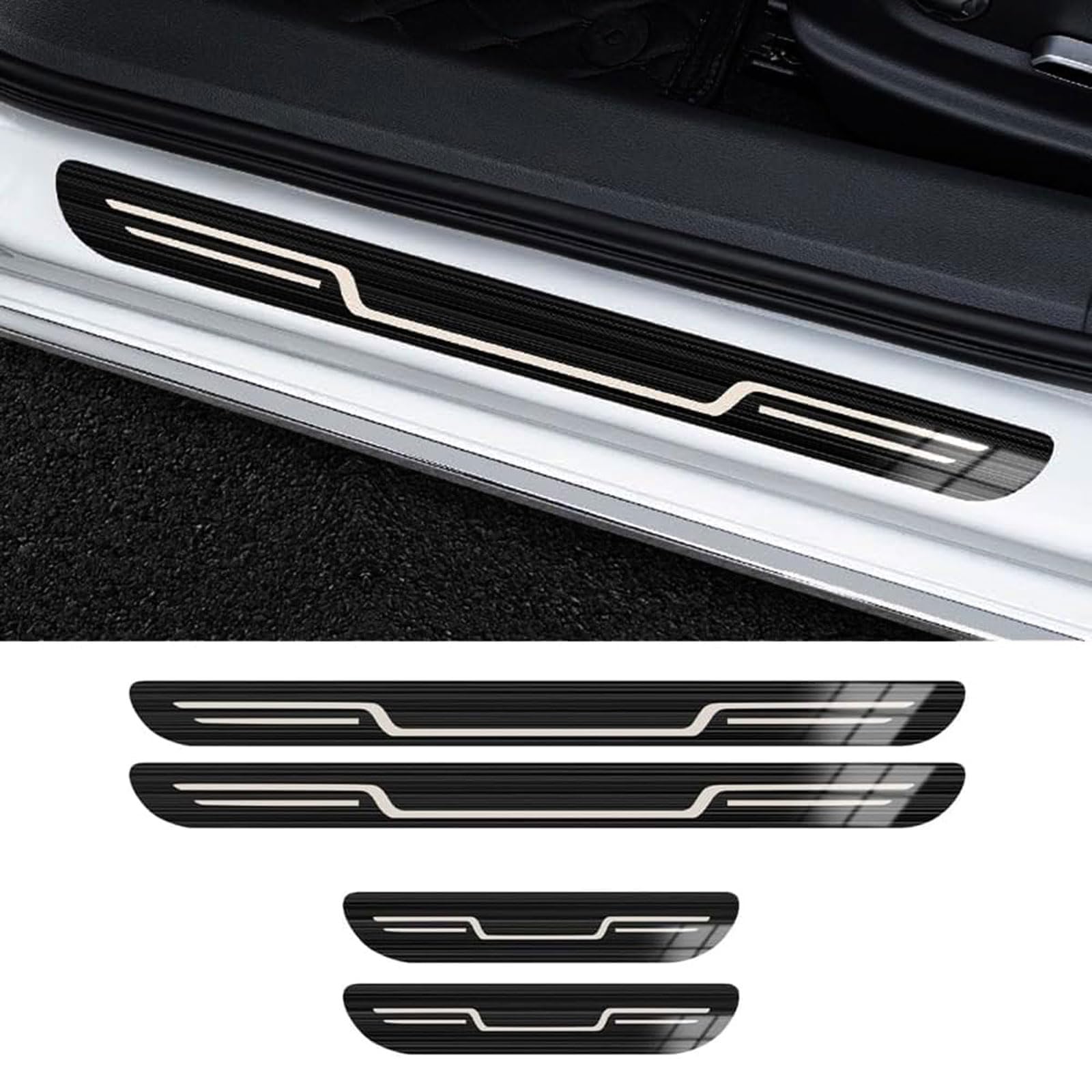 4 Stück Einstiegsleisten Schutz für VW Touran Touran L Transporter Type 2 Edelstahl Material Autotürschwellenleiste Sill Aufkleber Auto Zubehör,Black Brushed 4 Stück Einstiegsleisten Schutz für VW Touran Touran L Transporter Type 2 Edelstahl Material Autotürschwellenleiste Sill Aufkleber Auto Zubehör,Black Brushed von ZYJZXL188