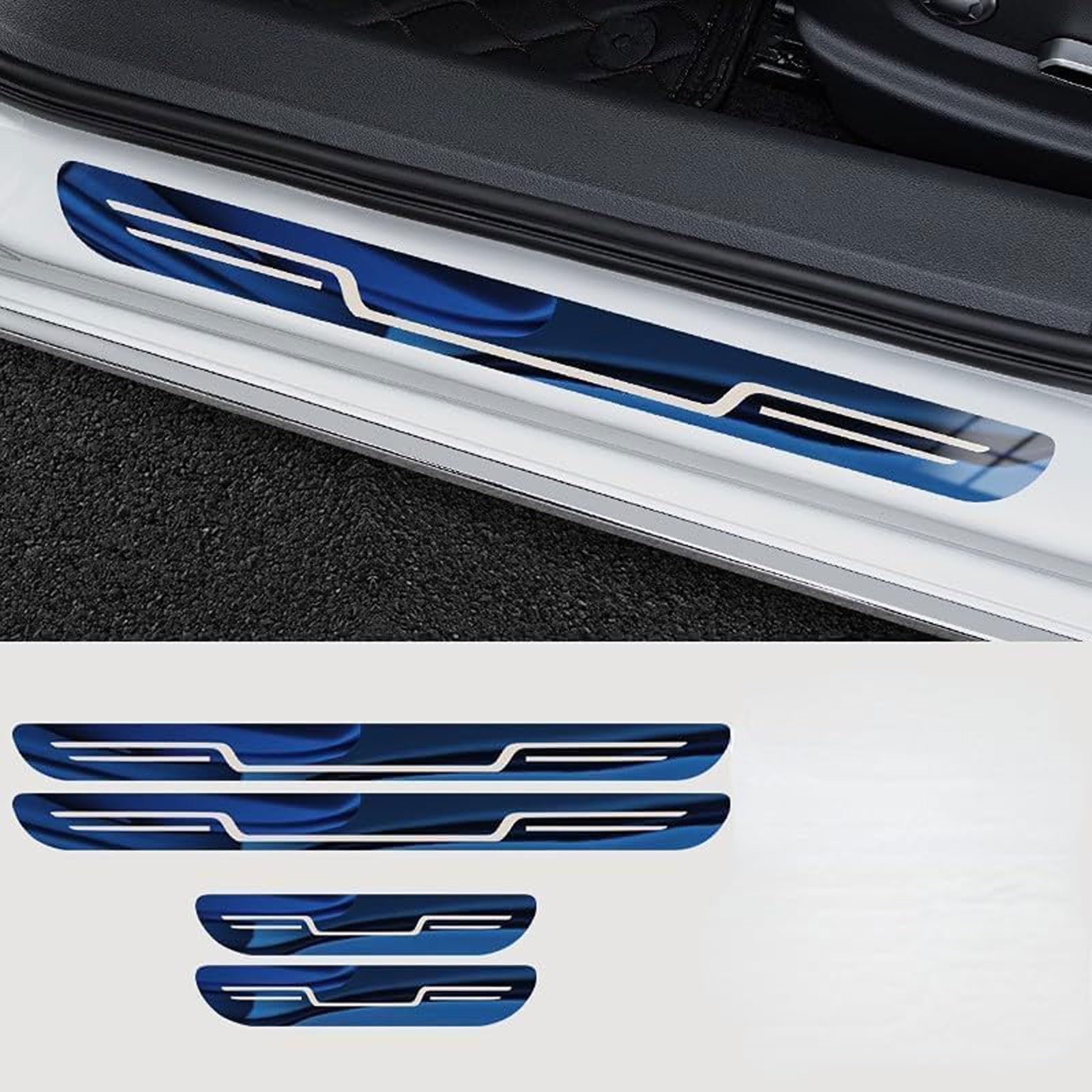 4 Stück Einstiegsleisten Schutz für VW Touran Touran L Transporter Type 2 Edelstahl Material Autotürschwellenleiste Sill Aufkleber Auto Zubehör,Blue 4 Stück Einstiegsleisten Schutz für VW Touran Touran L Transporter Type 2 Edelstahl Material Autotürschwellenleiste Sill Aufkleber Auto Zubehör,Blue von ZYJZXL188