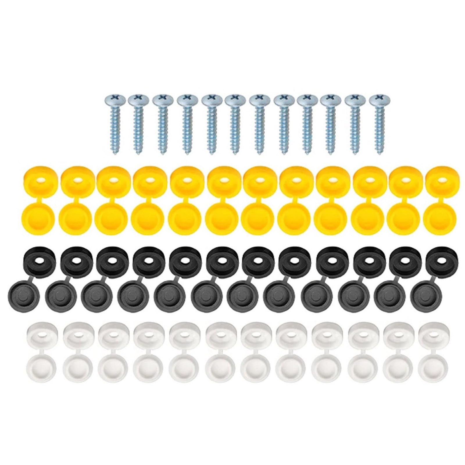 ZYKEJJDDAK 48pcs Auto Nummernschildschrauben & Kappenbefestigungskits Mit Angesauten Designs In Schwarzem Weißgelb Für Jedes Fahrzeug ZYKEJJDDAK 48pcs Auto Nummernschildschrauben & Kappenbefestigungskits Mit Angesauten Designs In Schwarzem Weißgelb Für Jedes Fahrzeug von ZYKEJJDDAK