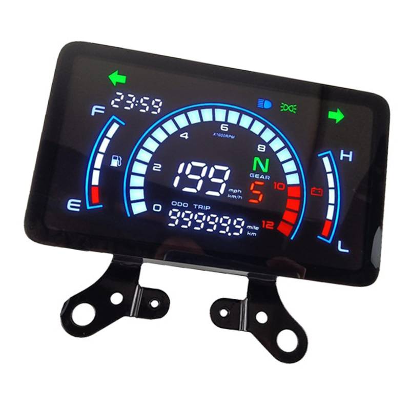 ZYKEJJDDAK Wasserdichtes Armaturenbrett Kilometerzähler 12 V Geschwindigkeitsmessinstrumente Cluster Panel LED Tachometer Für 150 Fahrer von ZYKEJJDDAK