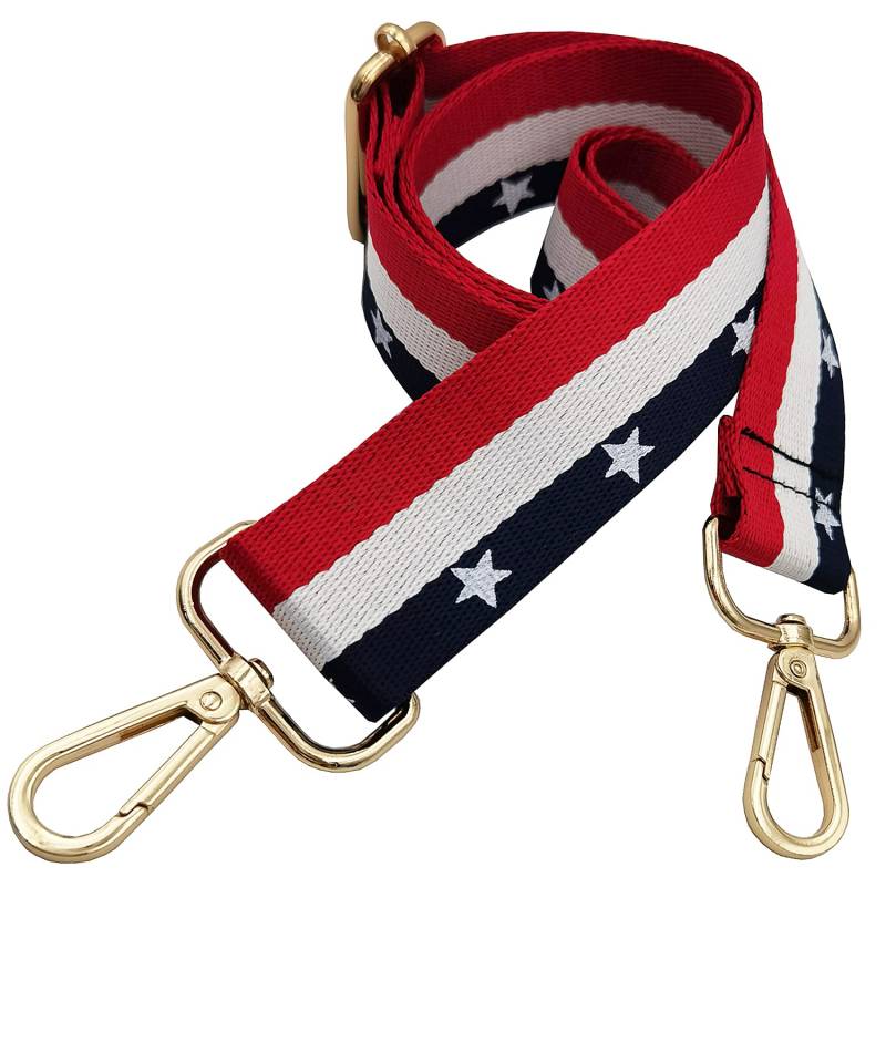 ZYLDK Verstellbarer Schultergurt Taschengurt Umhängegurt für Schultertasche Tragetaschen und Handtaschen - Breit 40mm -Streifen 75-135cm - Blau, Weiß, Rot von ZYLDK