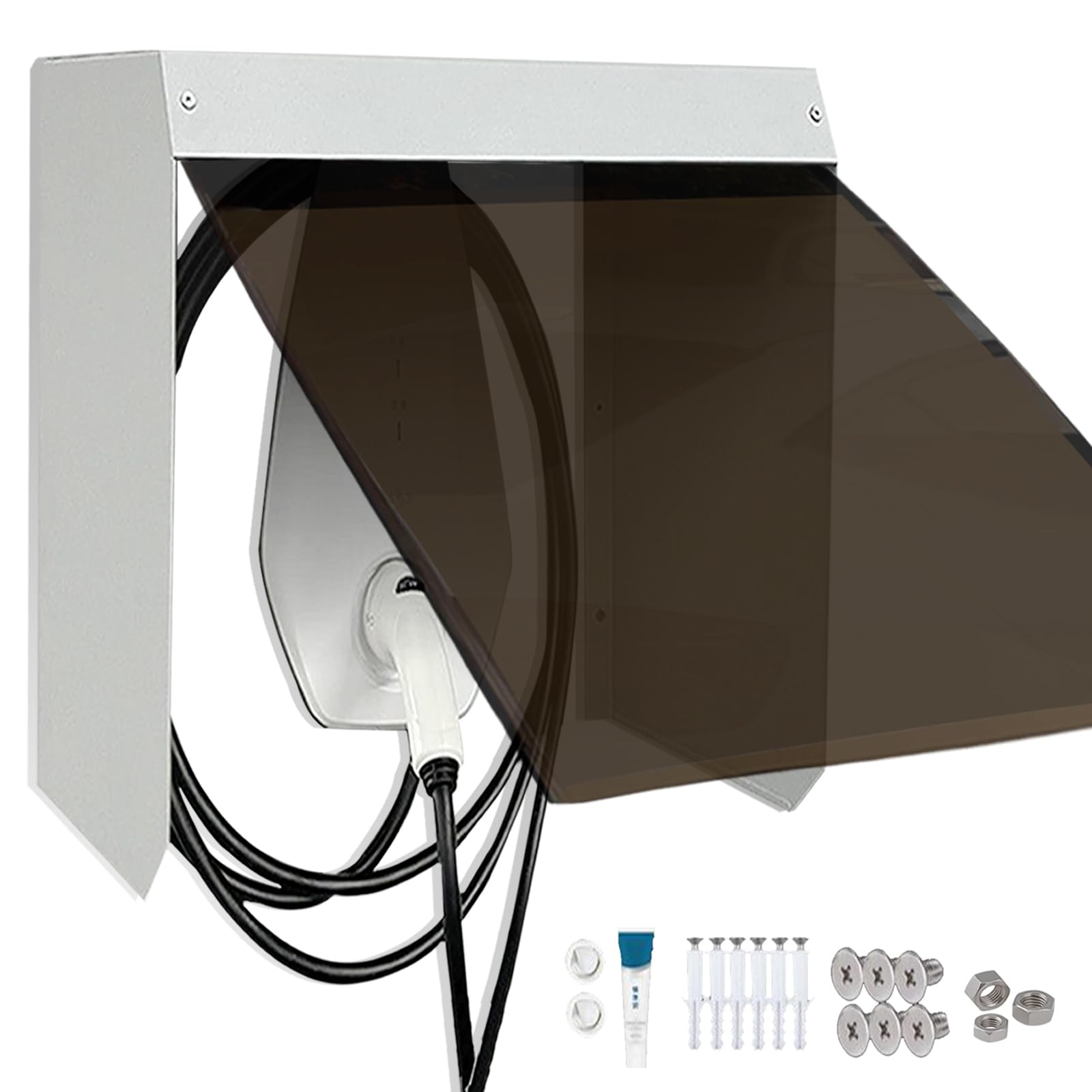 ZYLEDW Ladestation Schutzdeckel, Edelstahl Wandbox Dachschutz Zubehör, Sonnenschutz, Regenschutz, Flip Cover Style, 55 * 60 * 25CM ZYLEDW Ladestation Schutzdeckel, Edelstahl Wandbox Dachschutz Zubehör, Sonnenschutz, Regenschutz, Flip Cover Style, 55 * 60 * 25CM von ZYLEDW