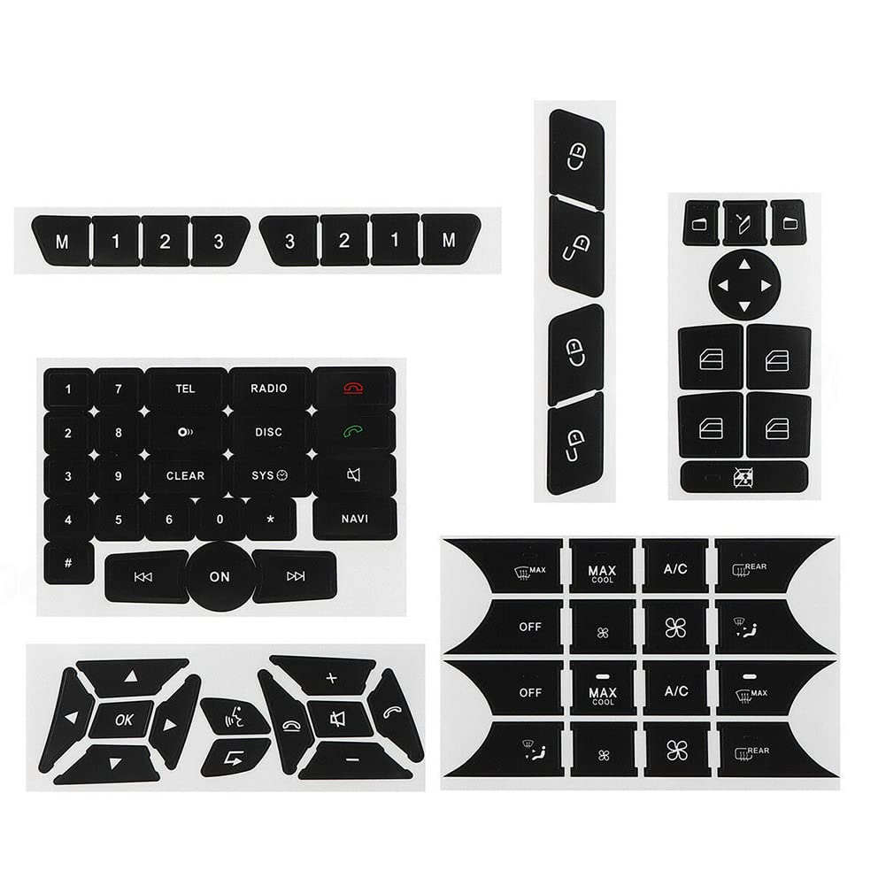 ZYNCUE 1 Set Ersatz Klimaanlage Armaturenbrett Reparatur Aufkleber Kit Auto Tasten Tür Lenkung A/C Fenster Radio Aufkleber für Mercedes 2007-14 -1 Set ZYNCUE 1 Set Ersatz Klimaanlage Armaturenbrett Reparatur Aufkleber Kit Auto Tasten Tür Lenkung A/C Fenster Radio Aufkleber für Mercedes 2007-14 -1 Set von ZYNCUE