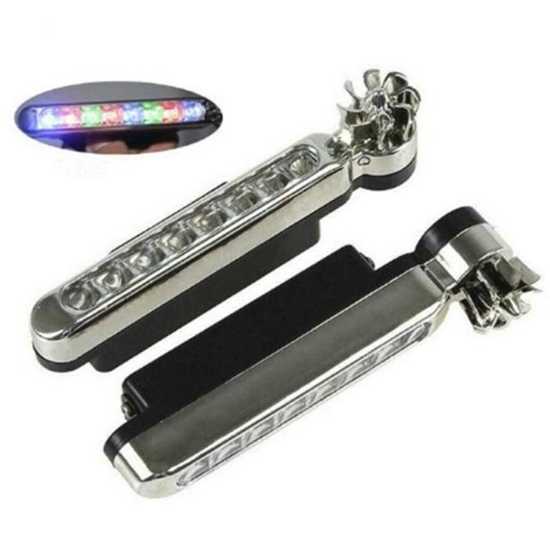 ZYTC LED-Tagfahrlicht 2 Pack Zusatzscheinwerfer Vorn Keine Notwendigkeit Zu Installieren Scheinwerferdekoration Windlicht 12,3x4cm Geeignet Für Alle Modelle(Bunte Lichter) von ZYTC