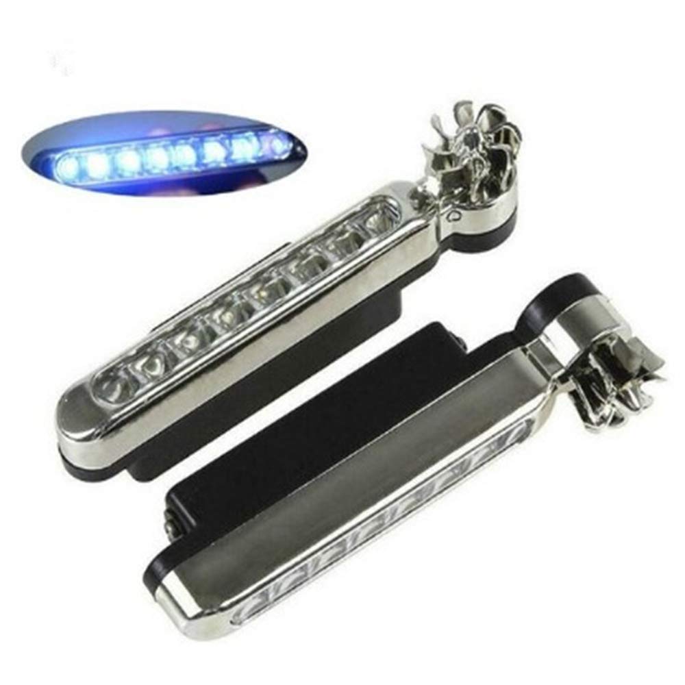 LED-Tagfahrlicht 2 Pack Zusatzscheinwerfer Vorn Keine Notwendigkeit Zu Installieren Scheinwerferdekoration Windlicht 12,3x4cm Geeignet Für Alle Modelle(Blaues Licht) von ZYTC