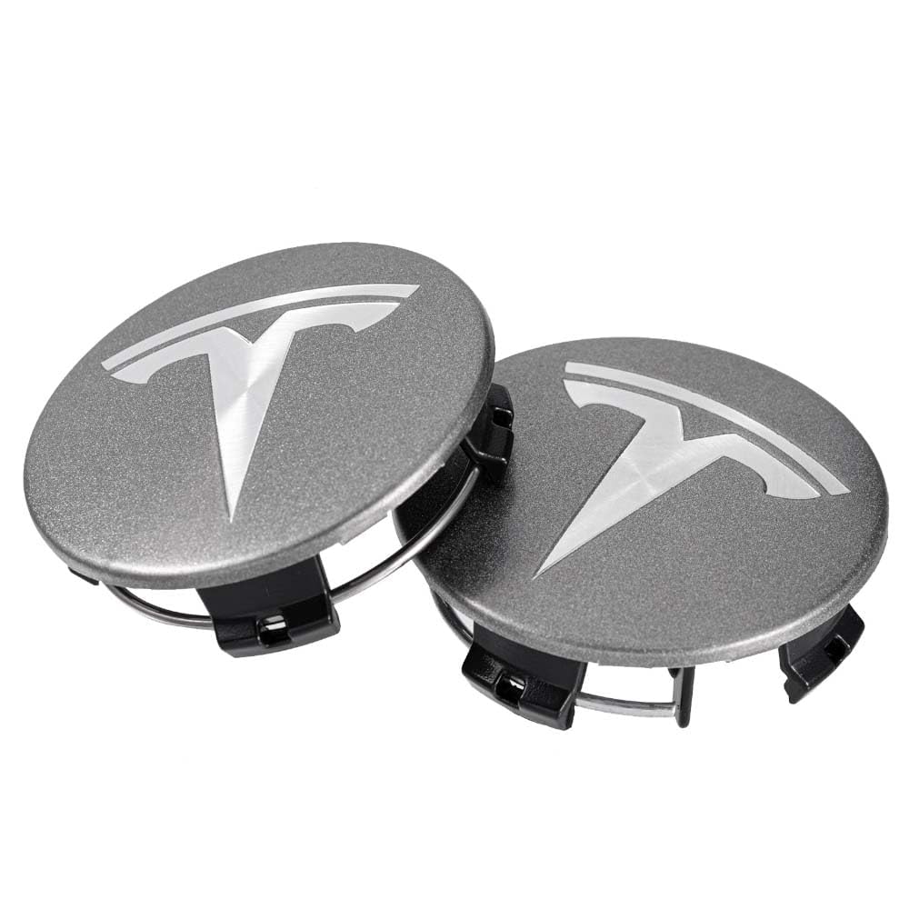 4 Stück Auto Radnabenkappen für Tesla 60MM Nabenkappen Wasserdicht Felgenkappen Staubdicht Radnabendeckel langlebig Nabendeckel von ZYVIA
